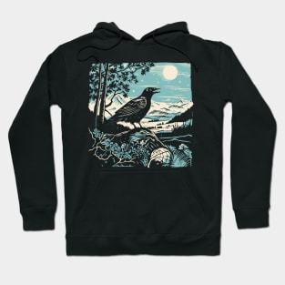 Lino Cut Bird Hoodie